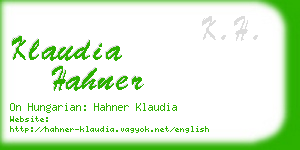 klaudia hahner business card